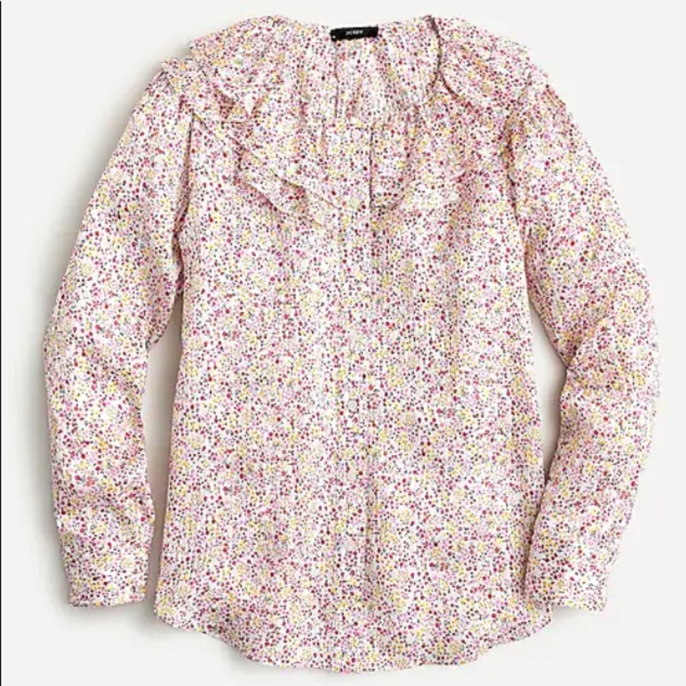 J.Crew Ruffle top in field day print